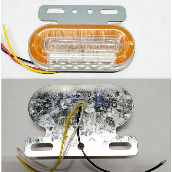 Фонарь габаритный 24 LED овальный НЕОН (с подсветкой колеса), Бегущий
