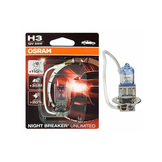 Автолампа 12в Н3 (55) РК22s +110% белая NIGHT BREAKER UNLIMITED