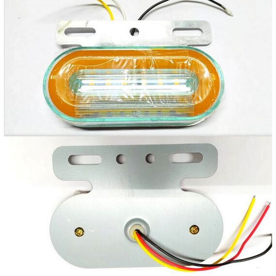 Фонарь габаритный 24 LED овальный НЕОН (с подсветкой колеса)